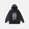 Oversize Grunge Skull Print Sweatshirt
