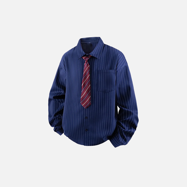 Pinstripe Patch Pocket Tailored Shirt alternatif görünüm