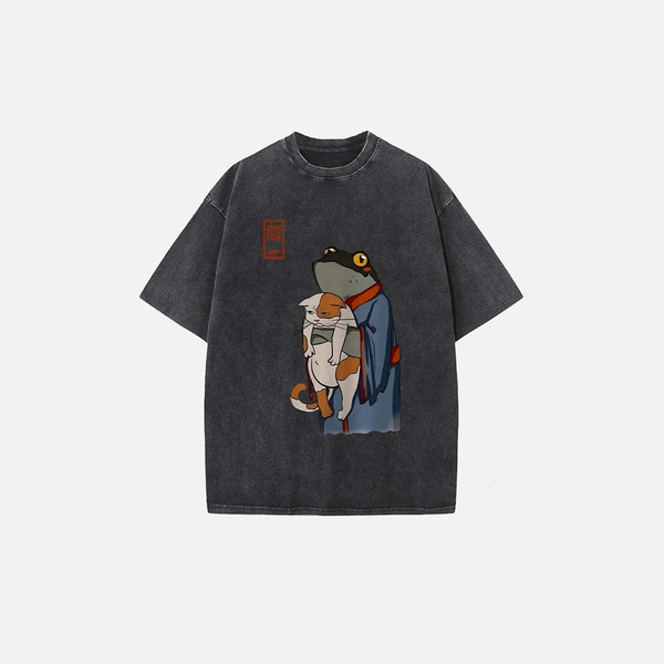 Frog Whisker Illustrated Sun-Bleached T-Shirt