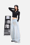 Light Wash Hip Trousers