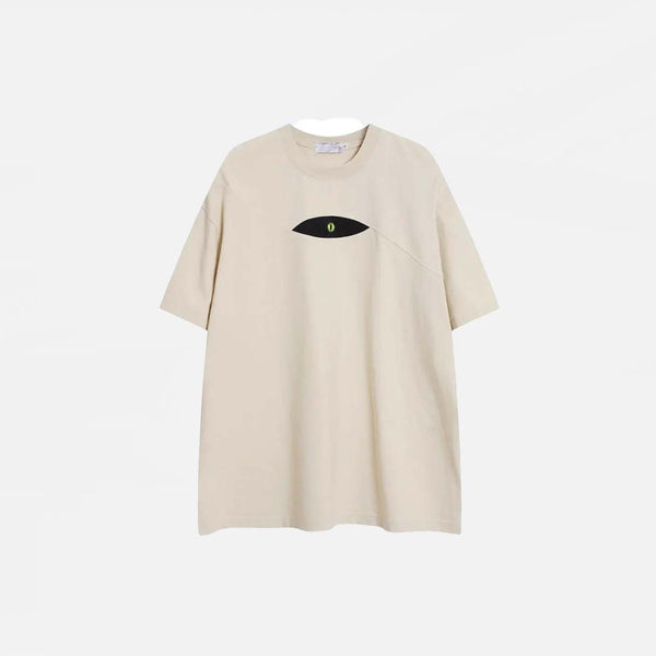 Spliced Thread-Work Eye T-Shirt alternatif görünüm