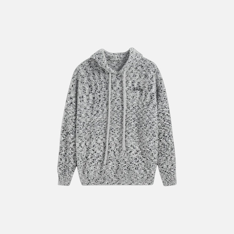 Yarn Heathered Knitwear Sweatshirt