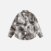 Abstract Geo Turndown Collar Woven Shirt