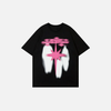 Mesh-Flow Shadow Designed Print Rebel-Cut Hip Hop T-Shirt