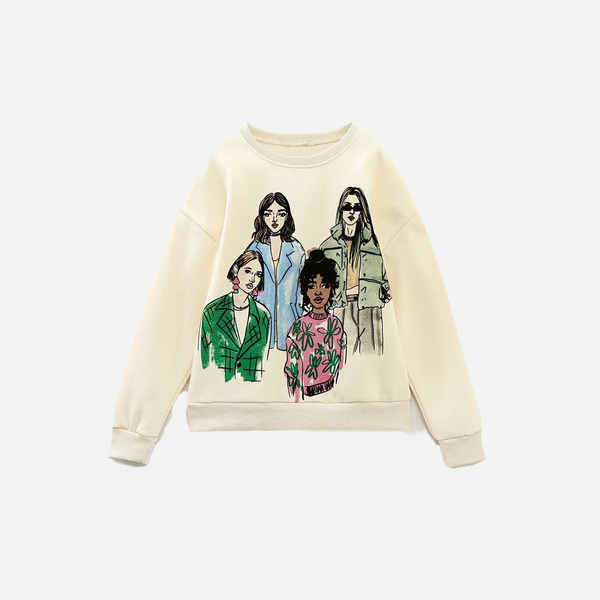 Air Drop Retro Print Crewneck