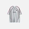 Concrete-Jungle Print Spliced Mesh Jersey Sport T-Shirt