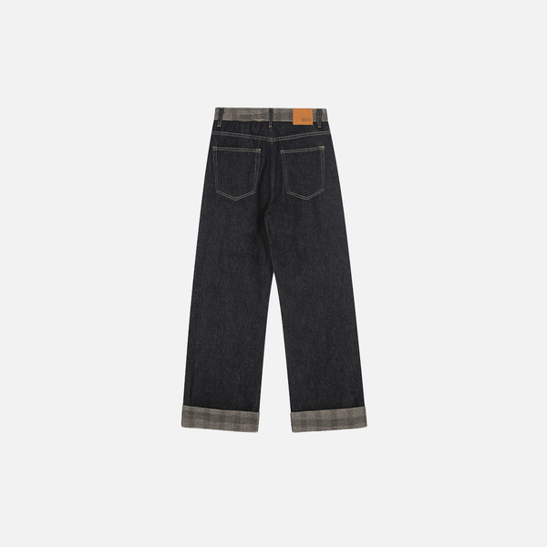 Metro Mosaic Plaid Denim Classic Leg Denim alternatif görünüm