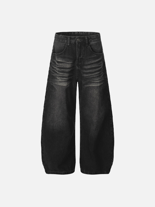 Dark Modern Faded Rebel Relaxed Bell Leg Denim