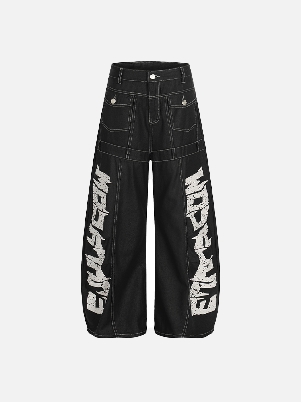 Split Design Coated Denim