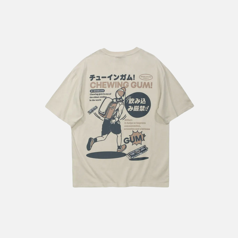 Shinjuku Style Kanji Print Print Short Sleeve T-Shirt