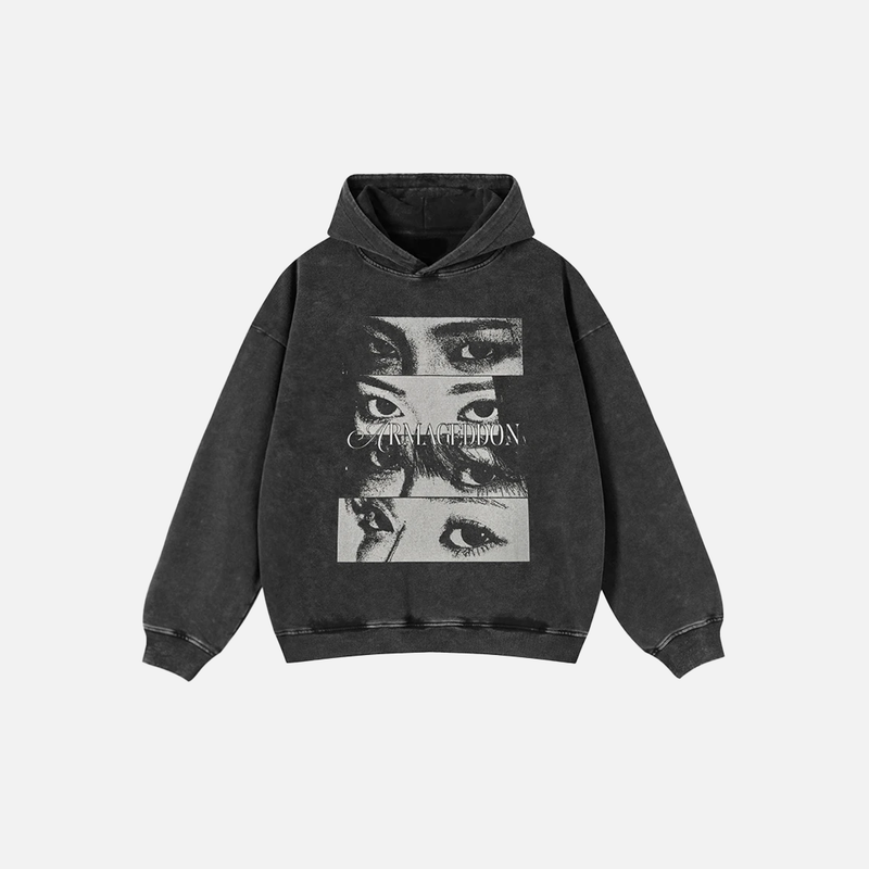 Metro Eye Graphic Faded Oversized Sweatshirt