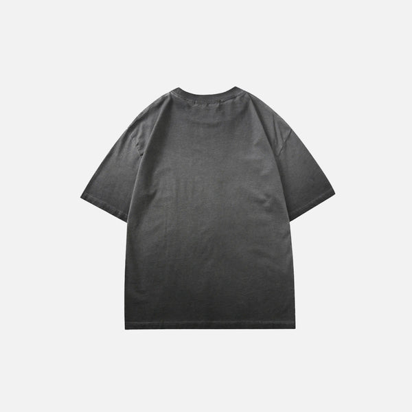 Throwback Print Faded-Wash T-Shirt alternatif görünüm