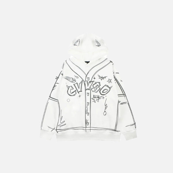 Charming Horned Ear Sweatshirt alternatif görünüm