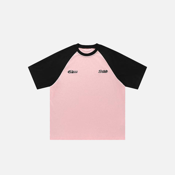 Color Contrast Sleeve Raglan T-Shirt alternatif görünüm