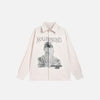 Figurative Print Retro Woven Shirt