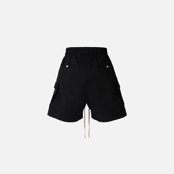 Black Drawstring Zip-up Women's Denim Shorts alternatif görünüm