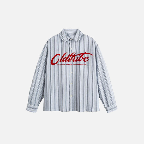 Script Stripe Print Easy Long Shirt alternatif görünüm