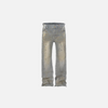 Front view of the grey Splash-Ink Washed Jeans in a gray background