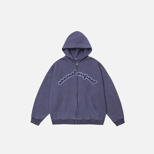 Faded Zip-Up Sweatshirt alternatif görünüm