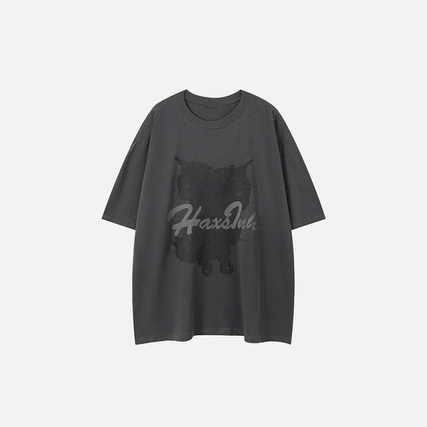 Obsidian Feline Relaxed T-Shirt alternatif görünüm