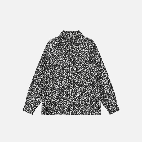 Leopard Polo Vintage Collar Shirt