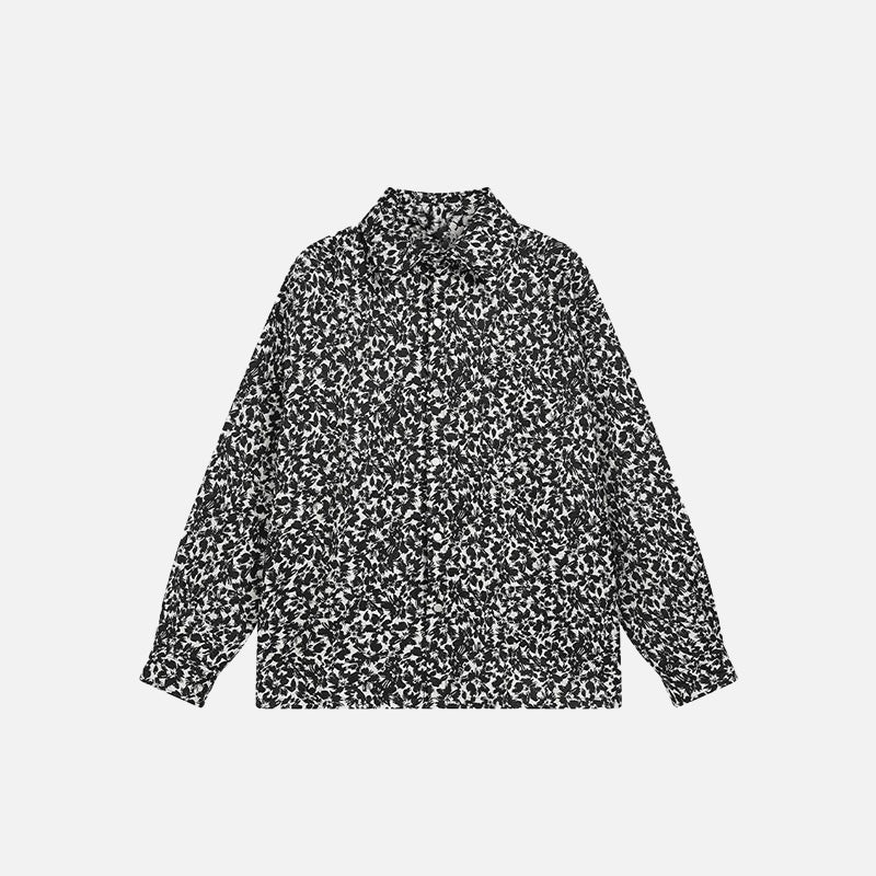 Leopard Polo Vintage Collar Shirt