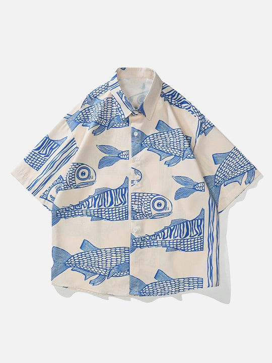 Cobalt Fish Motif Summer Top