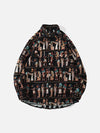 Pharaonic Motif Print Woven Top