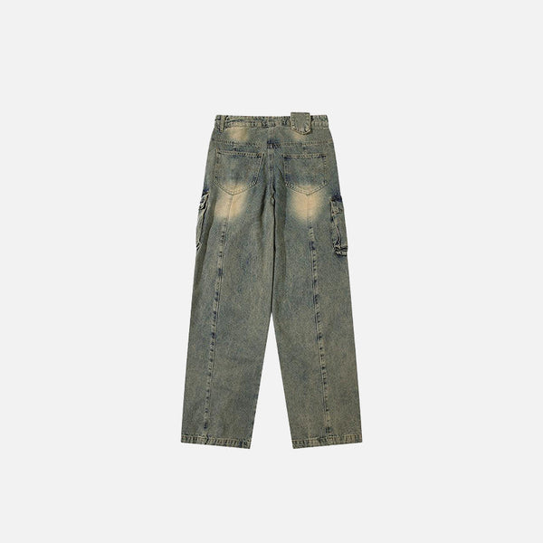 Striped Multi-Utility Relaxed Denim alternatif görünüm