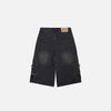 Side-Torn Rinse Denim Shorts