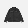 Oversized Solid Zip-Up Field Jacket