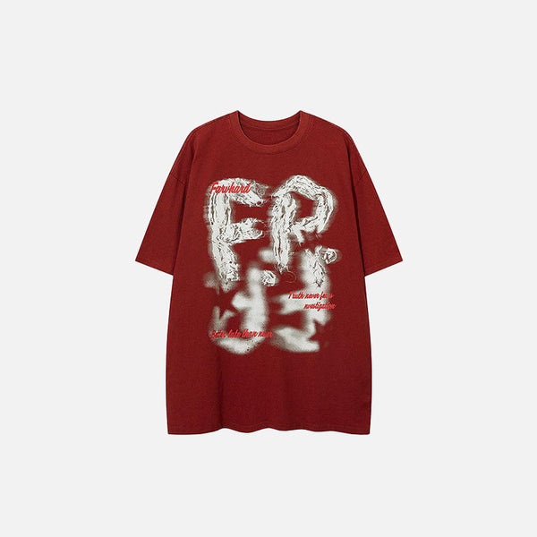 Breezy-Cut Faded Distress-Washed T-Shirt alternatif görünüm