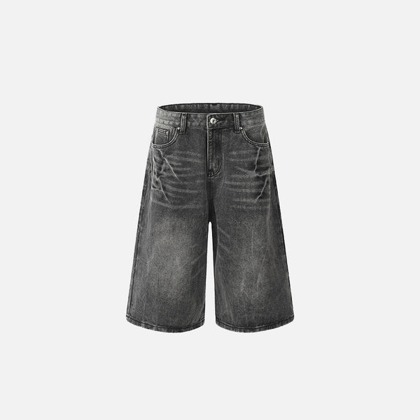 2000s Plain Rinse Denim Shorts alternatif görünüm