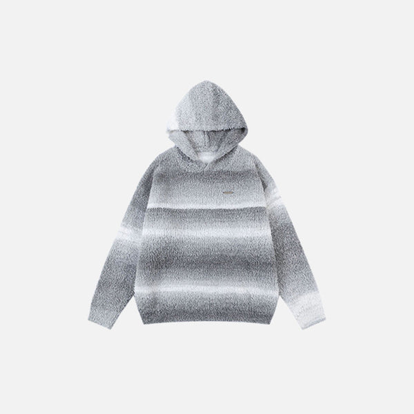Cozy Striped Knit Sweatshirt alternatif görünüm