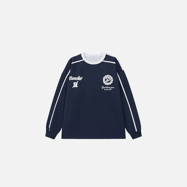 Crest Mark Print Sweatshirt alternatif görünüm