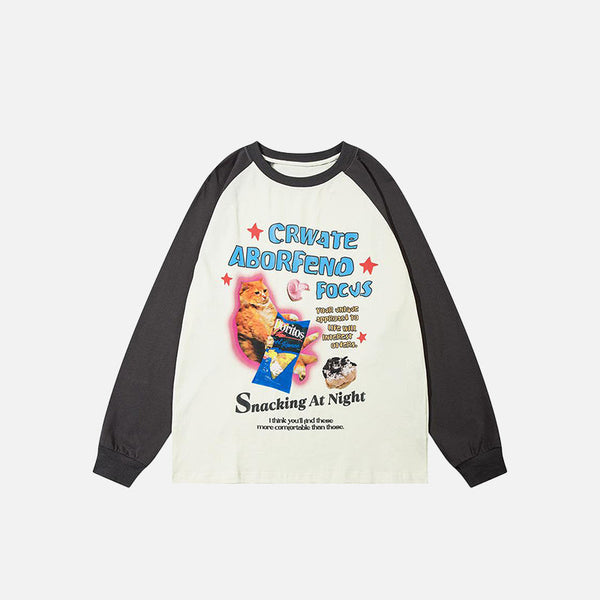 Kitten Print Cozy Sweatshirt