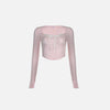 Blush Elegance Lace Cropped T-Shirt
