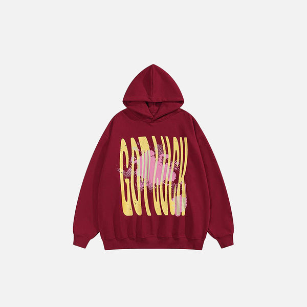 Lucky Letter Print Sweatshirt alternatif görünüm
