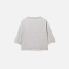 Oversize Letter Sleave Long Gray T-Shirt