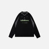 Front view of the black Nihilist Creed Polo Shirt in a gray background