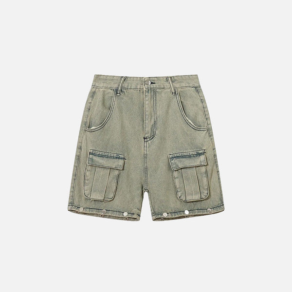 Khaki Multi-Pocket Baggy Denim alternatif görünüm