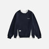 Front view of the navy blue Classic Fit Sweatshirt in a gray background