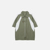 Front view of the green Splicing Color Oversized Shirt in a gray background 
