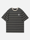 Washed-Out Line-Pattern T-Shirt