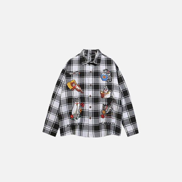 Cheshire Cat Check Print Shirt alternatif görünüm