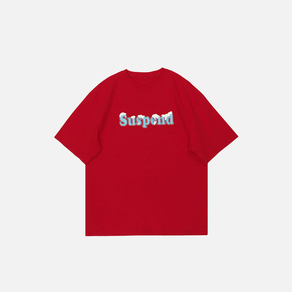 Print Letter Cold "Suspend" T-Shirt alternatif görünüm
