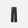 Front view of the dark blue Wide-Leg Denim Jeans in a gray background