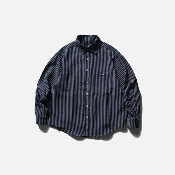 Seersucker Stripe Breathable Long Shirt