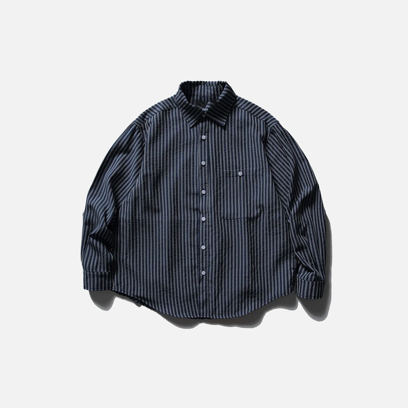 Seersucker Stripe Breathable Long Shirt