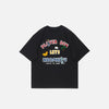 Front view of the black Cute Graphic Loose T-Shirt in a gray background 